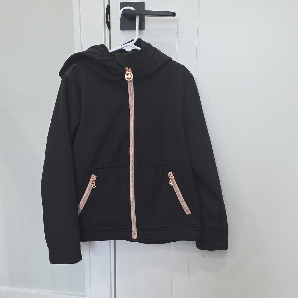 Michaels Black Hoodie with Pink Zipper